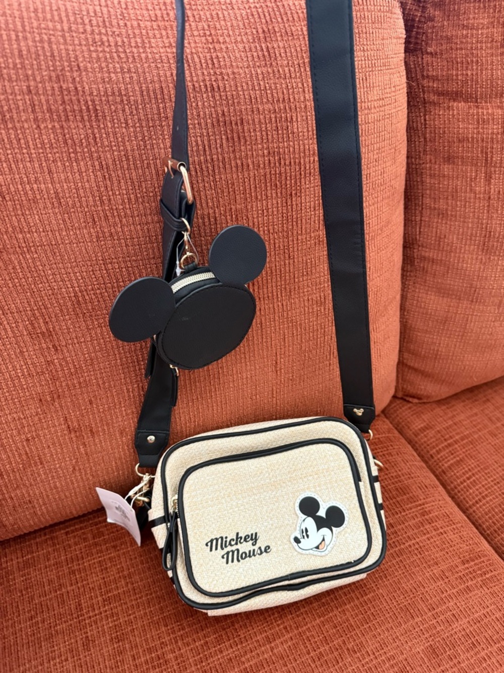 Primark Beige and Black Mickey Mouse Crossbody Bag